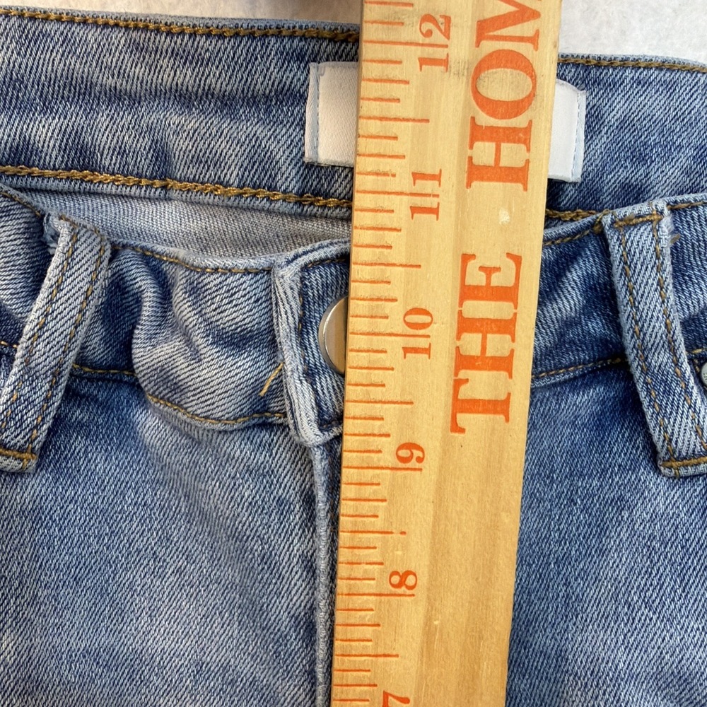 Mica Womens Light Wash Distressed High Rise Flare Jeans Blue Size 29 Inseam 30 - Picture 10 of 16